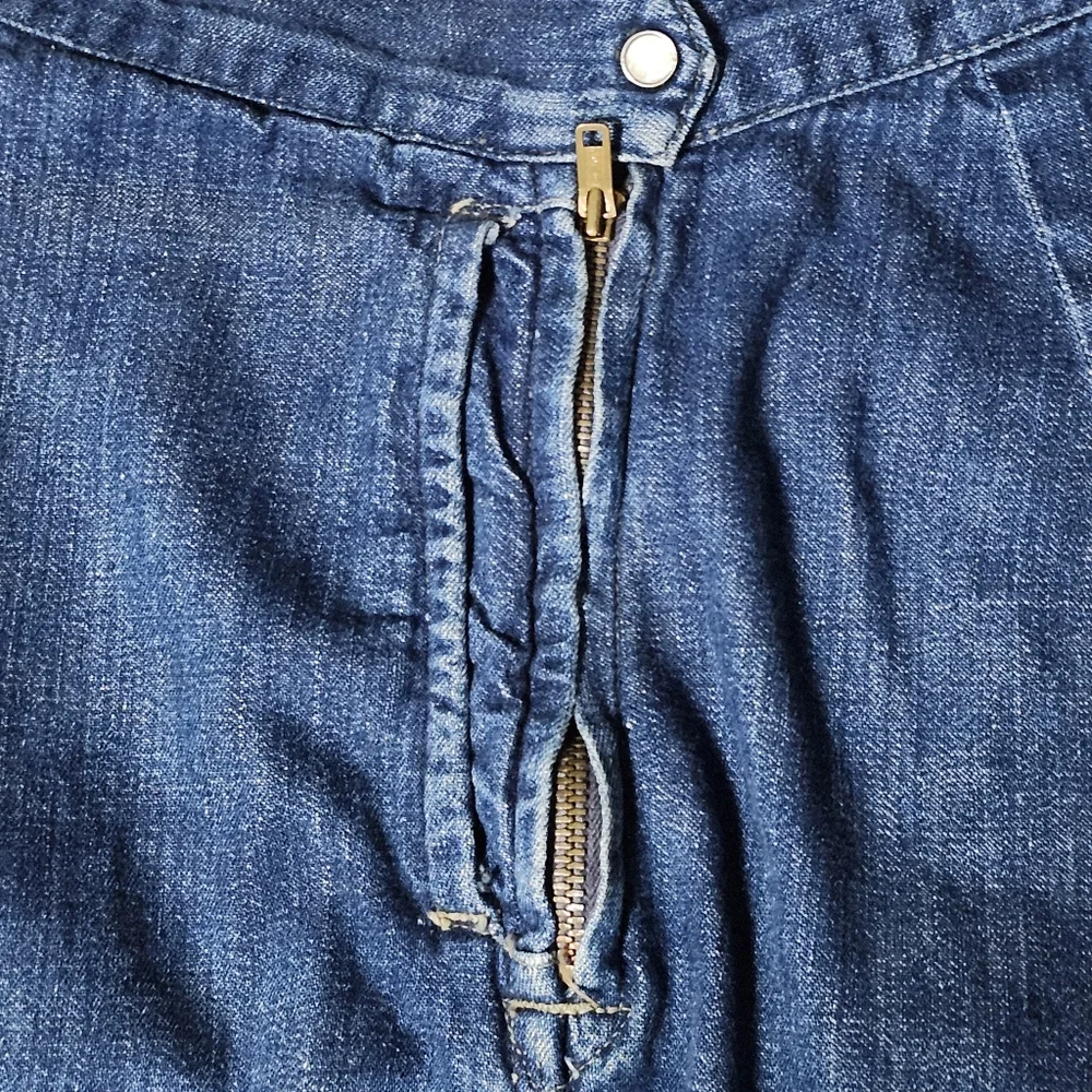 VTG 1950s Levi's Denim Family Side Zip Dark Blue Jean Shorts RARE JR 14 - Picture 8 of 10